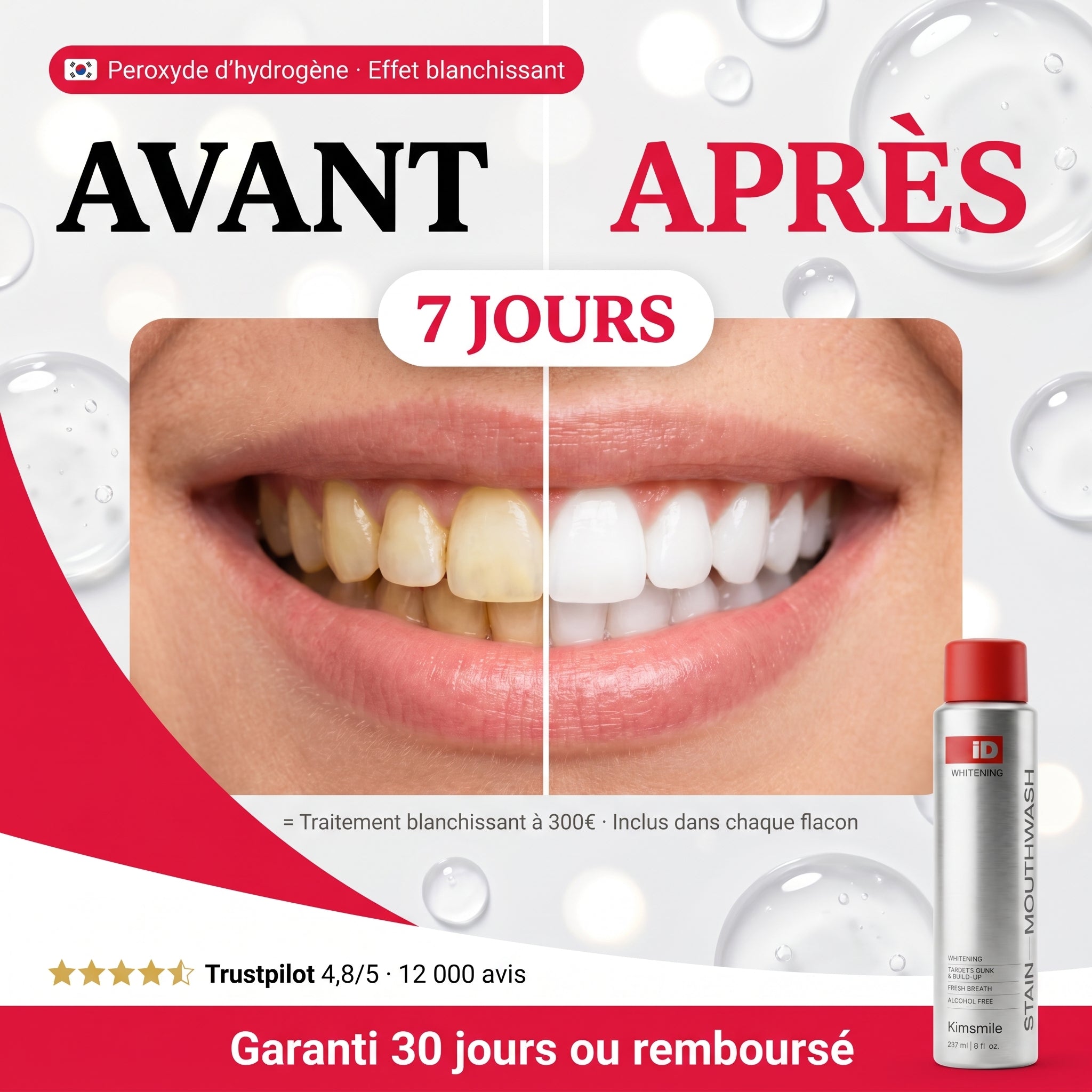 Bain de bouche japonais - Nettoyage intégral & Eclats des dents
