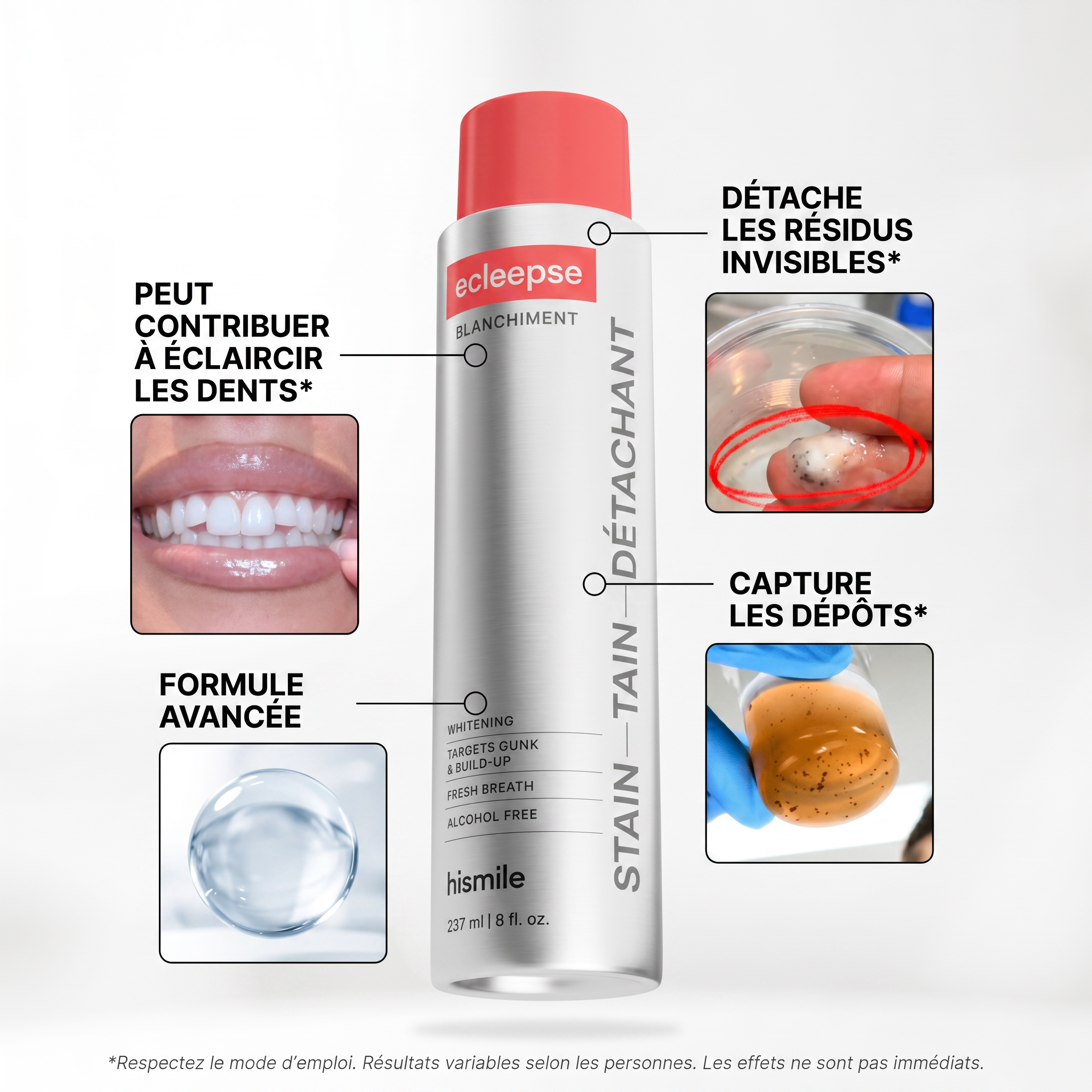 Bain de bouche japonais - Nettoyage intégral & Eclats des dents